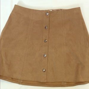 Kylie + Kendal Suede Button Down Skirt